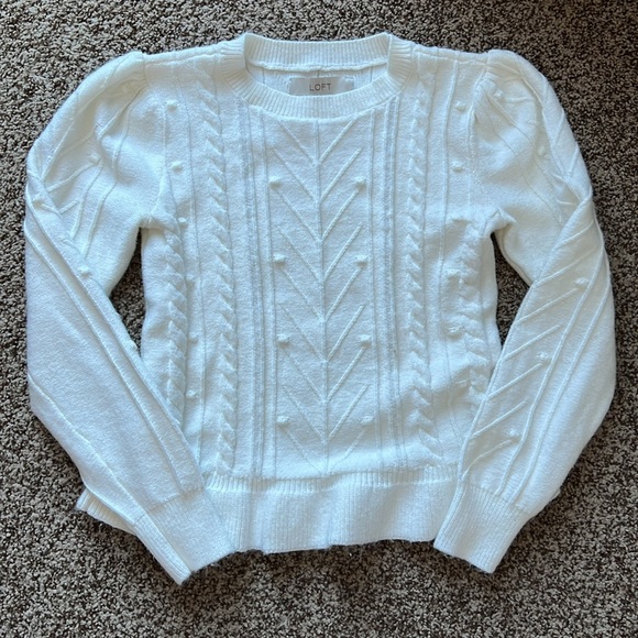 LOFT bobble ruffle hem sweater - Picture 2 of 6